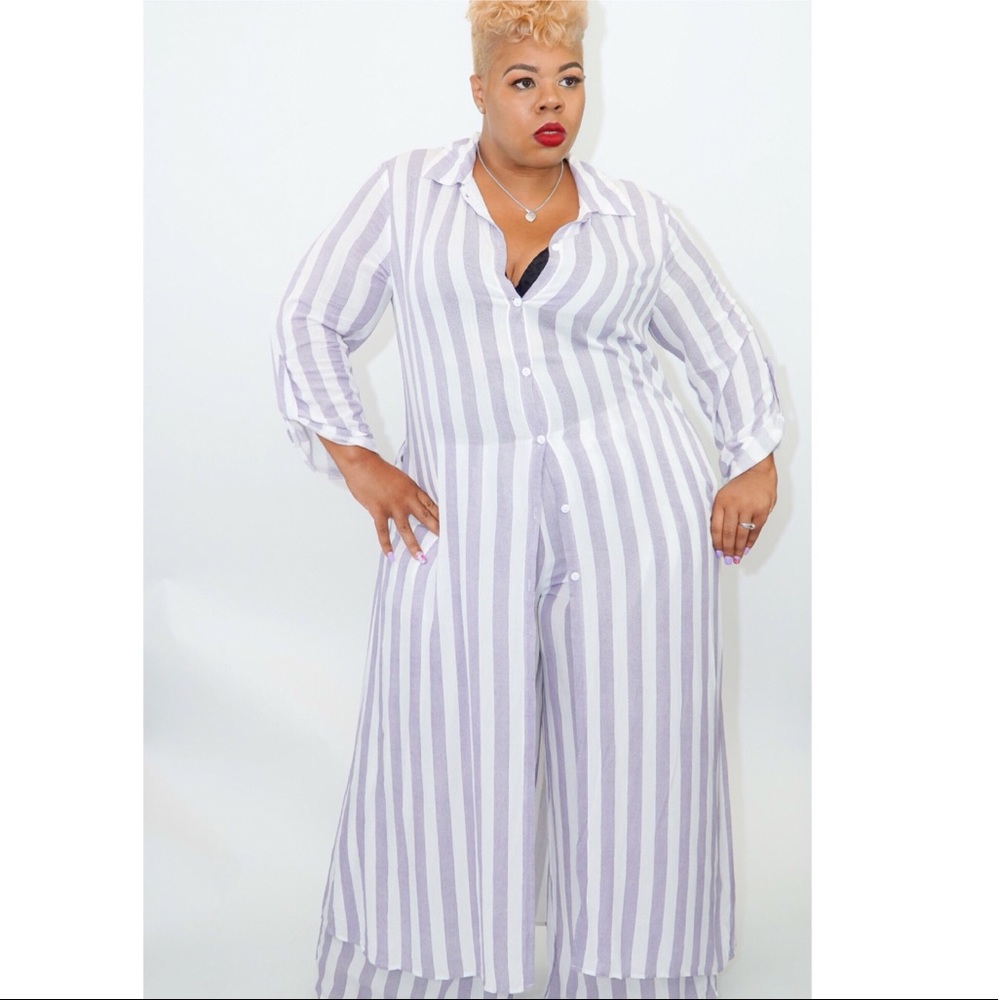 Stripe Linen Cardigan/Dress